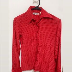 Red Button-Up Blouse